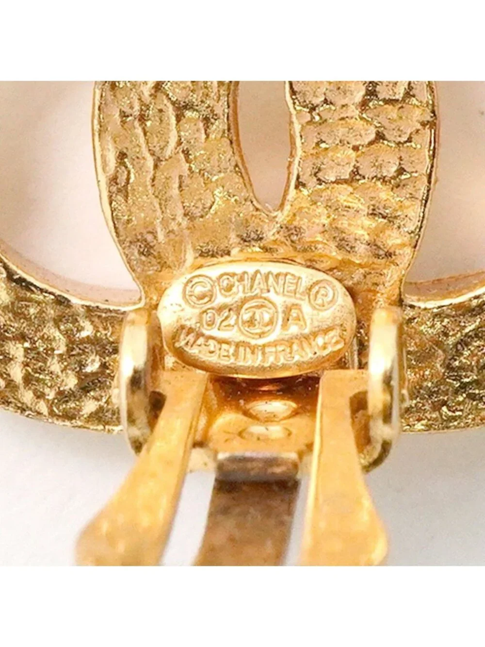 Chanel Earrings CC Logo Gold Plated Faux Pearl